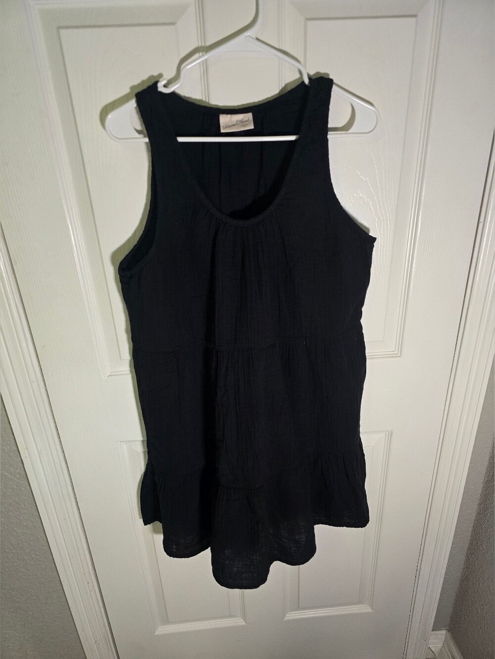 Universal Thread Womens Black Tiered Casual Tank Top Dress Large